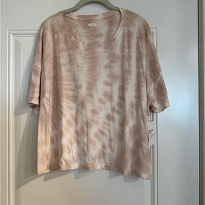Tie-Dye Beige T-Shirt NWT (Slightly Cropped Style)